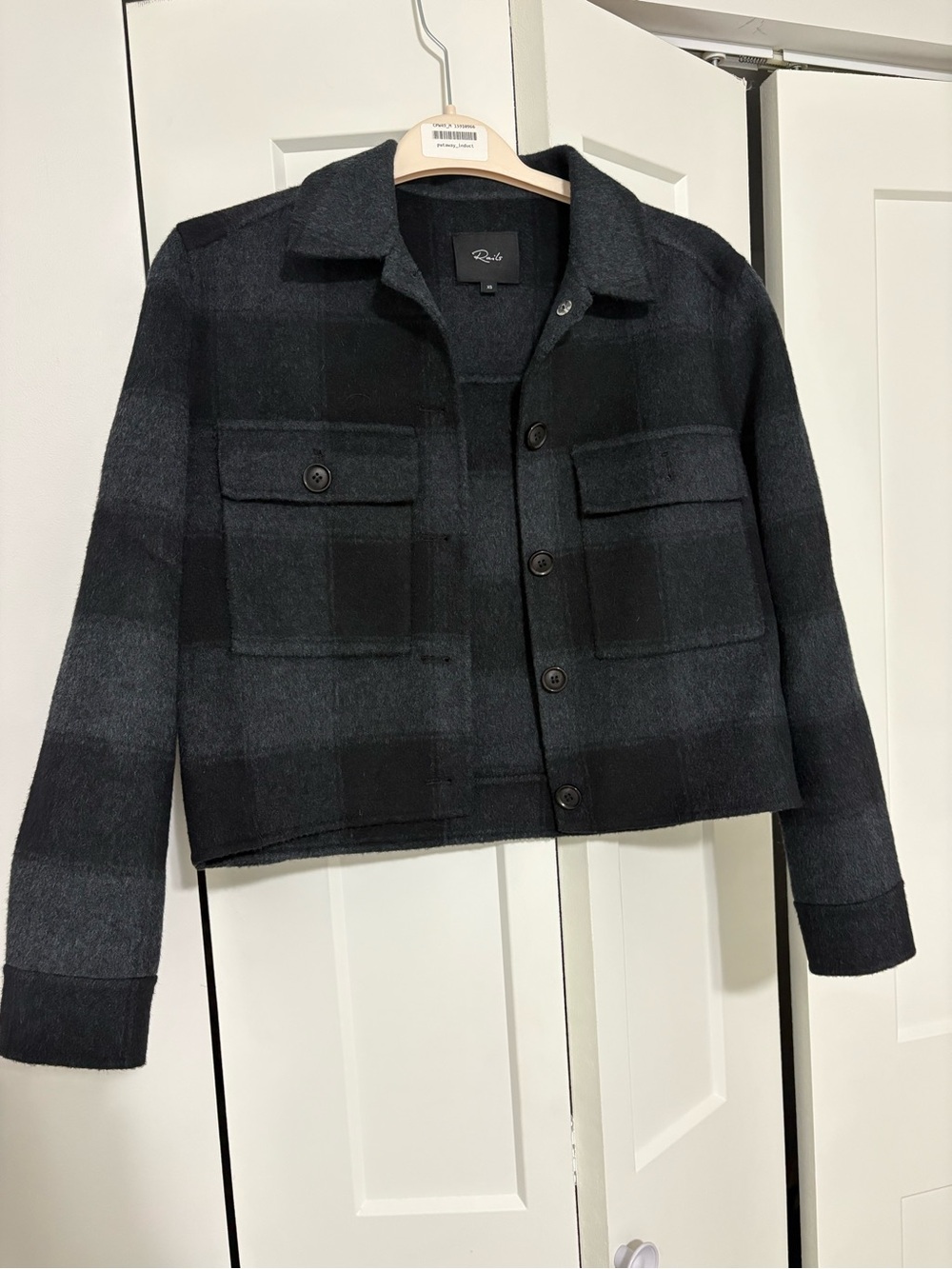 Rails Black & Charcoal Plaid Cropped Jacket